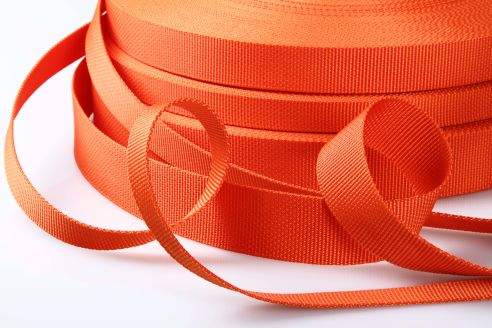 PP-Gurtband | 40 mm Breite | 50 m Rollenware | Sonderfarbe Kürbis-orange | stabil | robust | flexibel | 1,8 mm Stärke