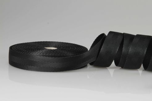 50 m Sicherheitsgurtband direkt vom Hersteller - 25 mm Breite - schwarz